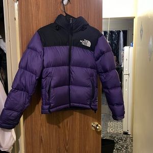purple north face jacket